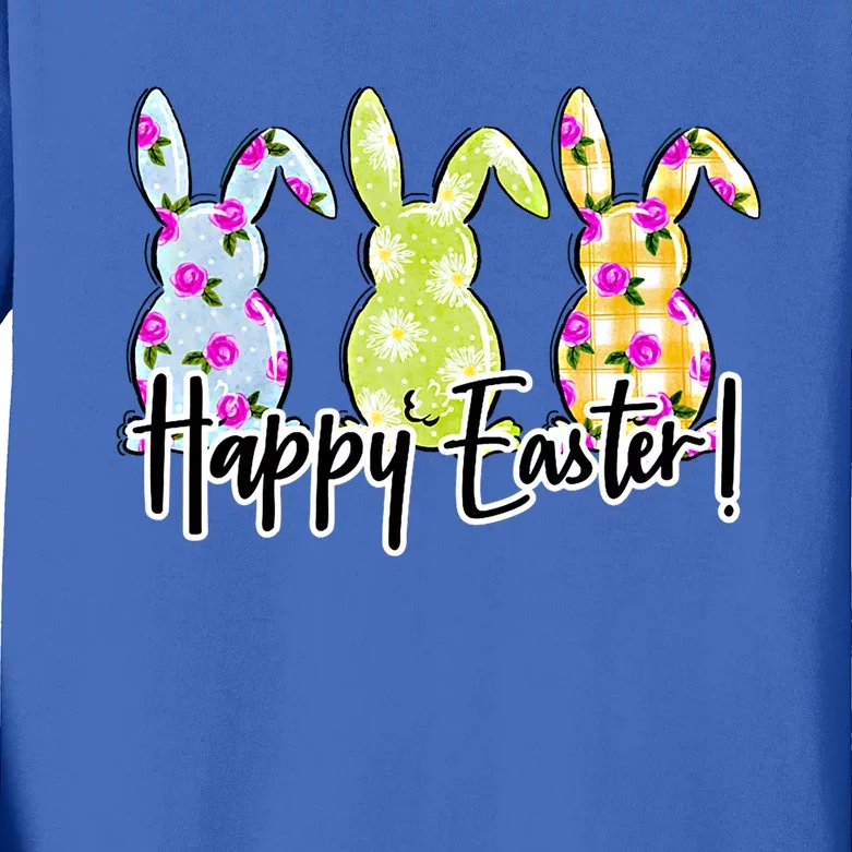 Funny Rabbits Bunnies Happy Easter Day Meaningful Gift Kids Long Sleeve Shirt