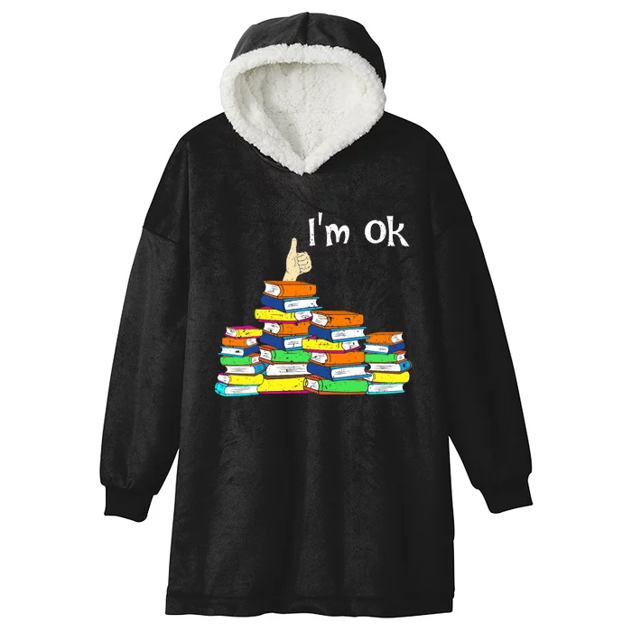 Funny Reading Book Lovers Im Ok National Book Lovers Day Hooded Wearable Blanket