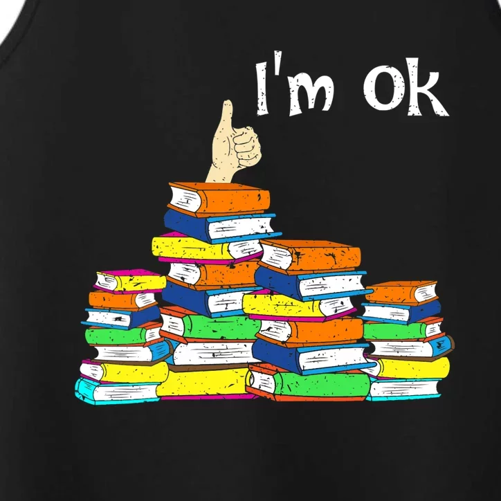 Funny Reading Book Lovers Im Ok National Book Lovers Day Performance Tank