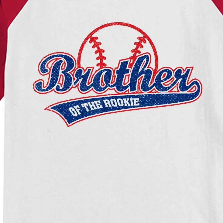 Funny Retro Baseball Brother Of The Rookie Kids Colorblock Raglan Jersey