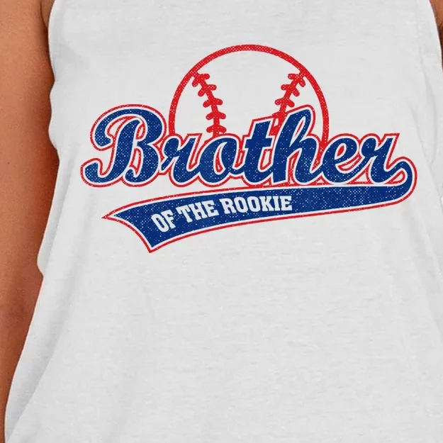 Funny Retro Baseball Brother Of The Rookie Women's Knotted Racerback Tank