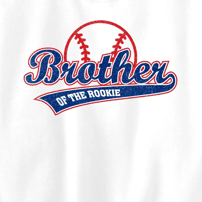 Funny Retro Baseball Brother Of The Rookie Kids Sweatshirt