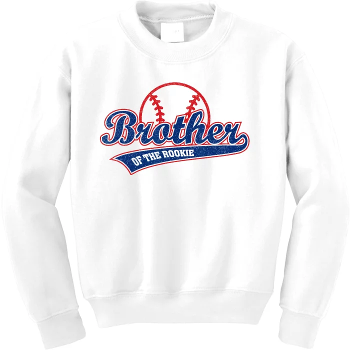 Funny Retro Baseball Brother Of The Rookie Kids Sweatshirt