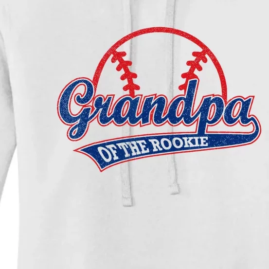 Funny Retro Baseball Grandpa Of The Rookie Women's Pullover Hoodie