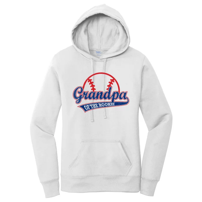 Funny Retro Baseball Grandpa Of The Rookie Women's Pullover Hoodie