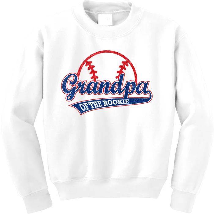 Funny Retro Baseball Grandpa Of The Rookie Kids Sweatshirt