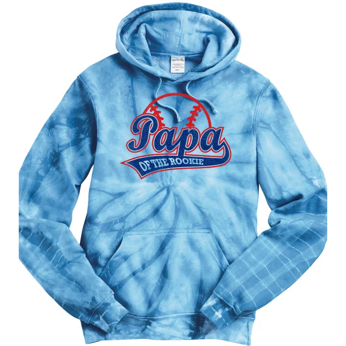 Funny Retro Baseball Papa Of The Rookie Tie Dye Hoodie