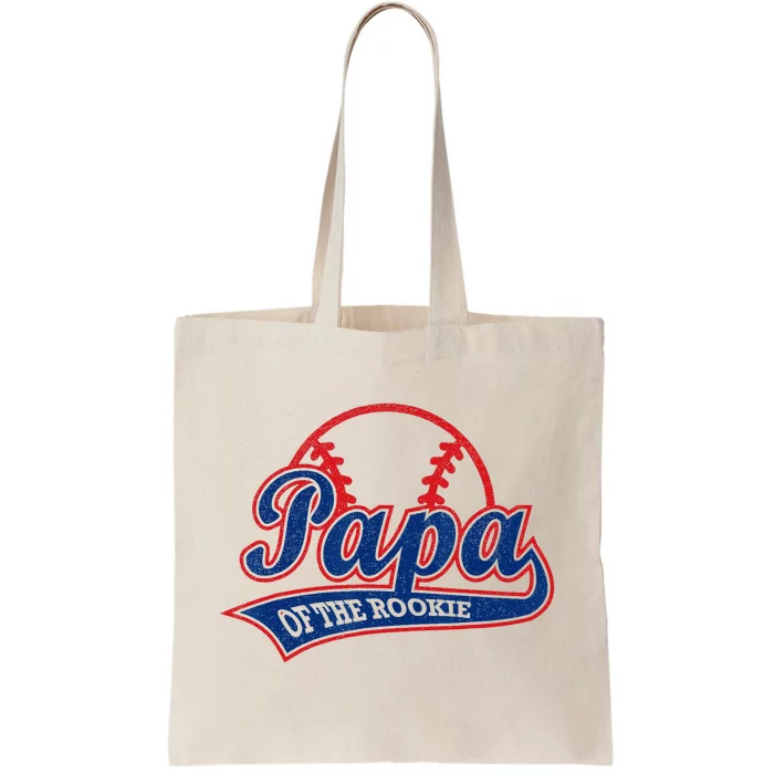 Funny Retro Baseball Papa Of The Rookie Tote Bag