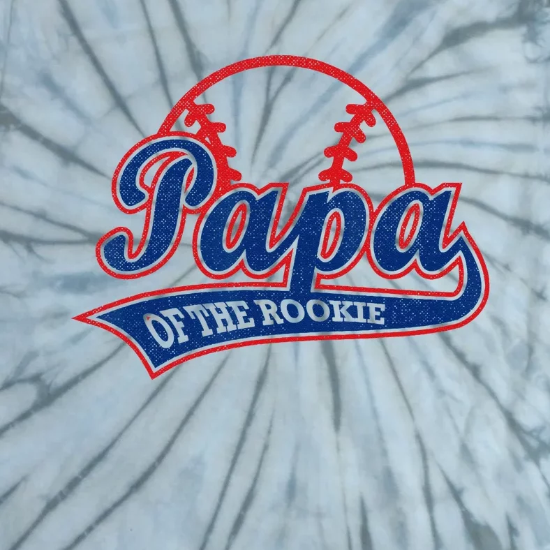 Funny Retro Baseball Papa Of The Rookie Tie-Dye T-Shirt