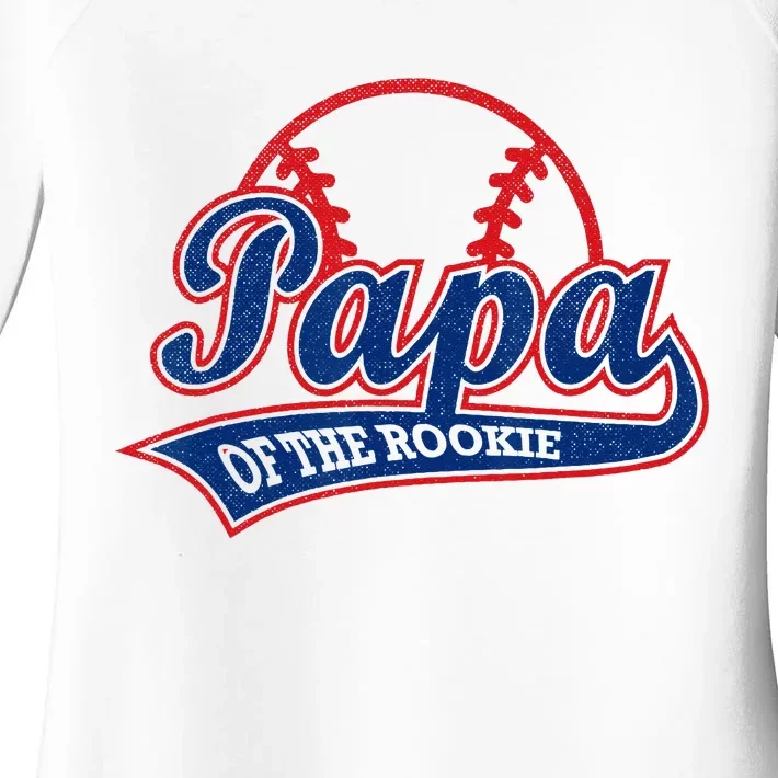 Funny Retro Baseball Papa Of The Rookie Women's Perfect Tri Tunic Long Sleeve Shirt