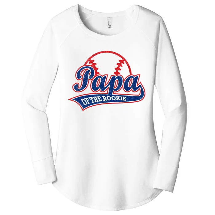 Funny Retro Baseball Papa Of The Rookie Women's Perfect Tri Tunic Long Sleeve Shirt