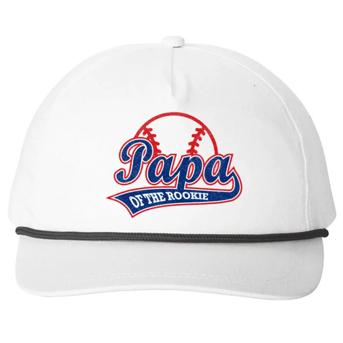 Funny Retro Baseball Papa Of The Rookie Snapback Five-Panel Rope Hat