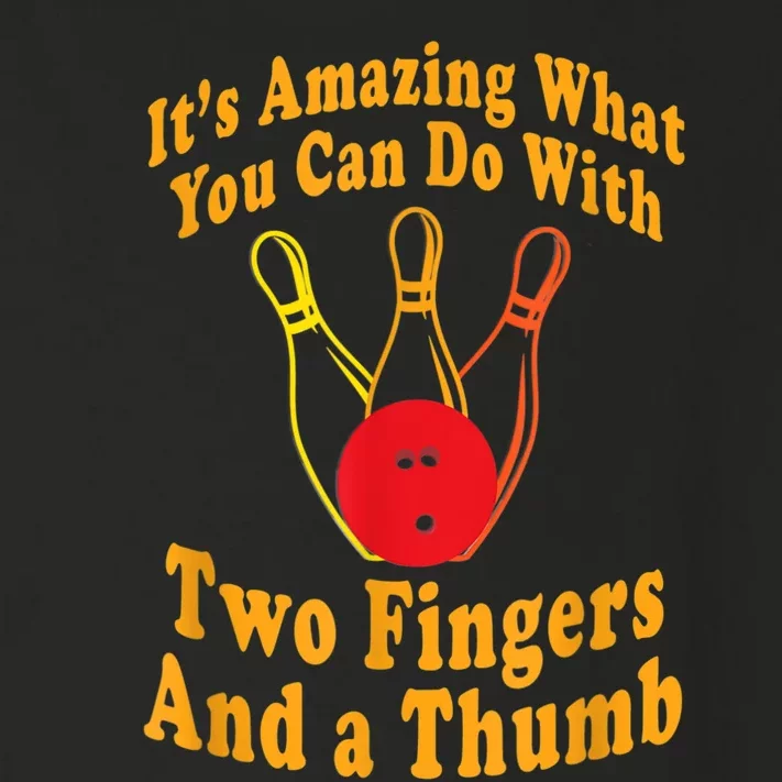 Funny Retro Bowling Ball Two Fingers And A Thumb Toddler Long Sleeve Shirt