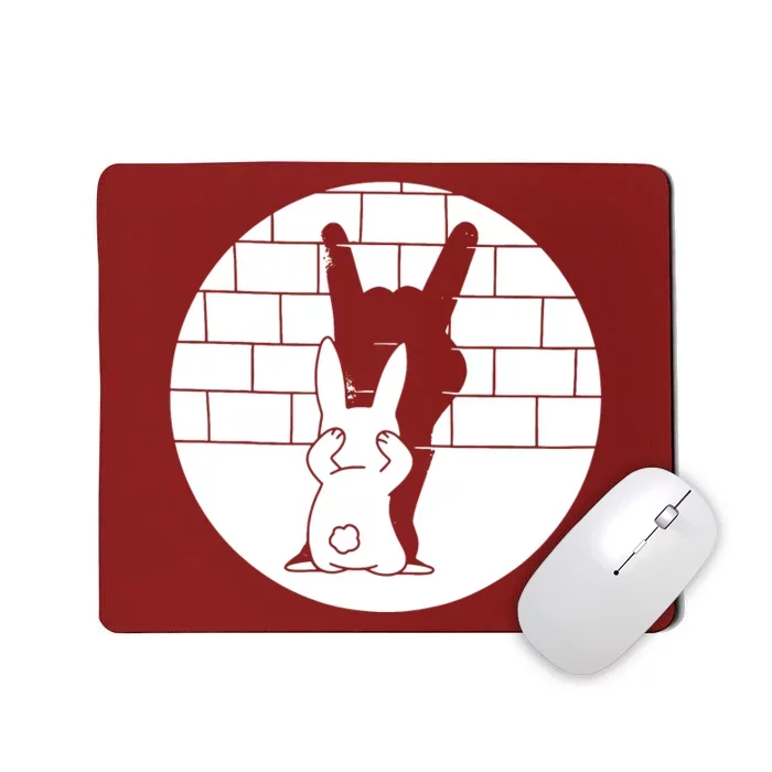 Funny Rabbit Bunny Animal Shadow Puppet Mousepad