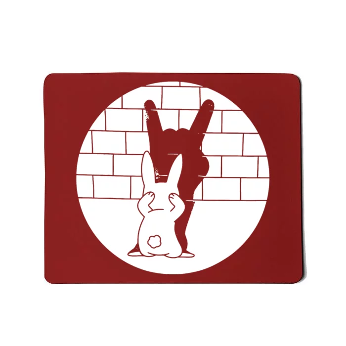 Funny Rabbit Bunny Animal Shadow Puppet Mousepad