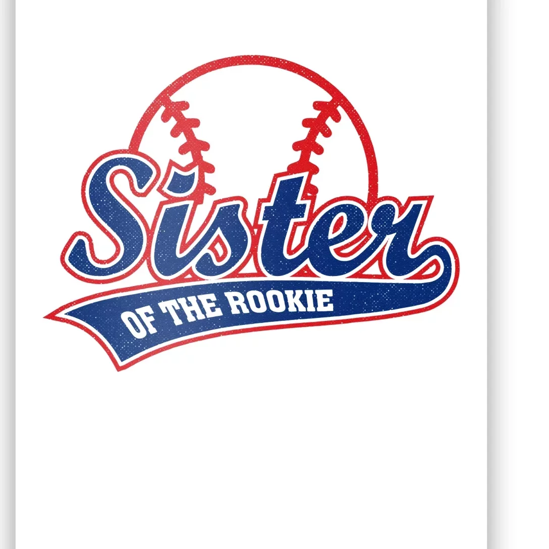 Funny Retro Baseball Sister of the Rookie Poster