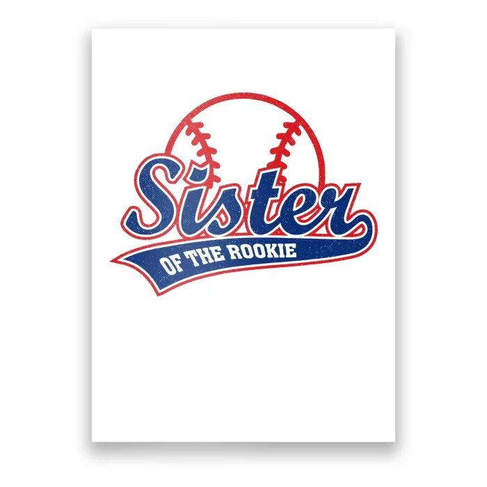 Funny Retro Baseball Sister of the Rookie Poster