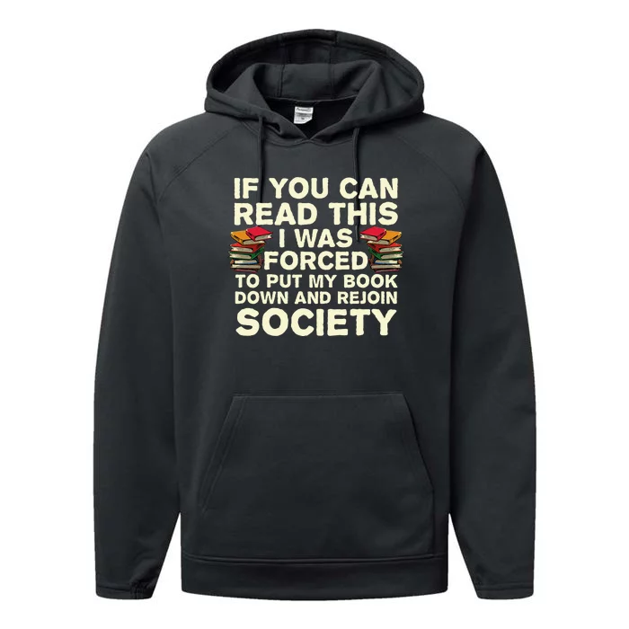 Funny Read Books Lover For Women Bookaholic Bookworm Performance Fleece Hoodie