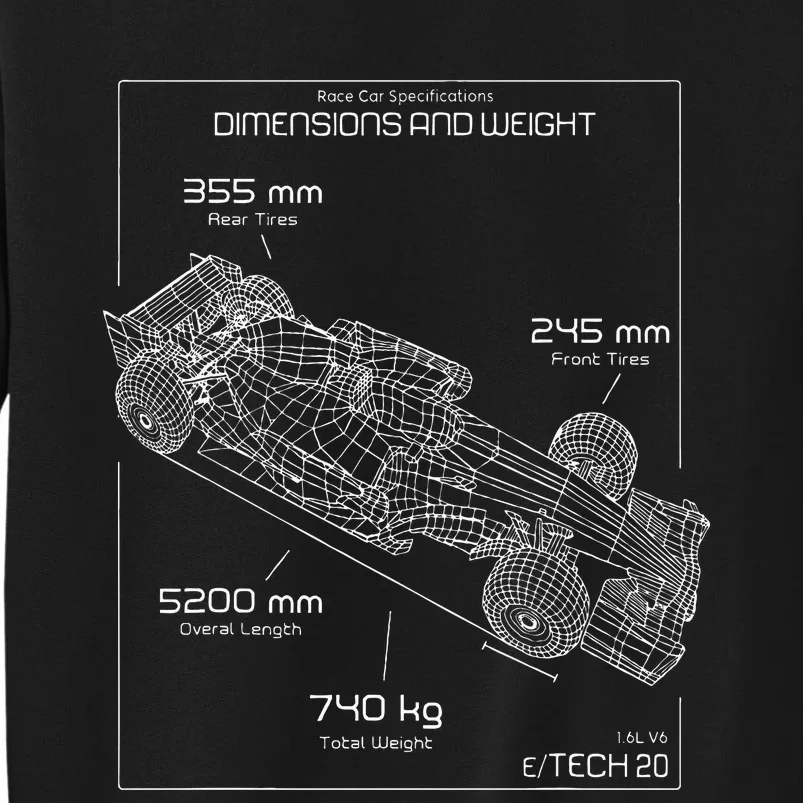 Formula Racing Car Schematic Engineer Team Fan Sweatshirt