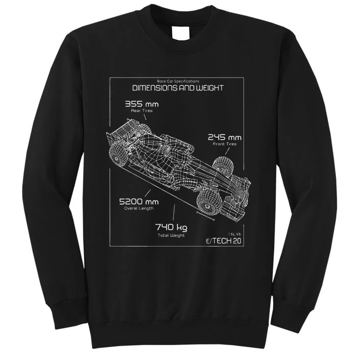 Formula Racing Car Schematic Engineer Team Fan Sweatshirt