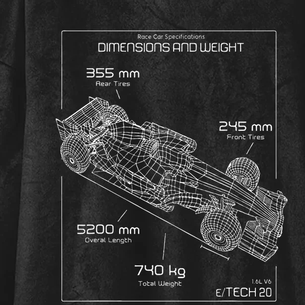 Formula Racing Car Schematic Engineer Team Fan Hooded Wearable Blanket