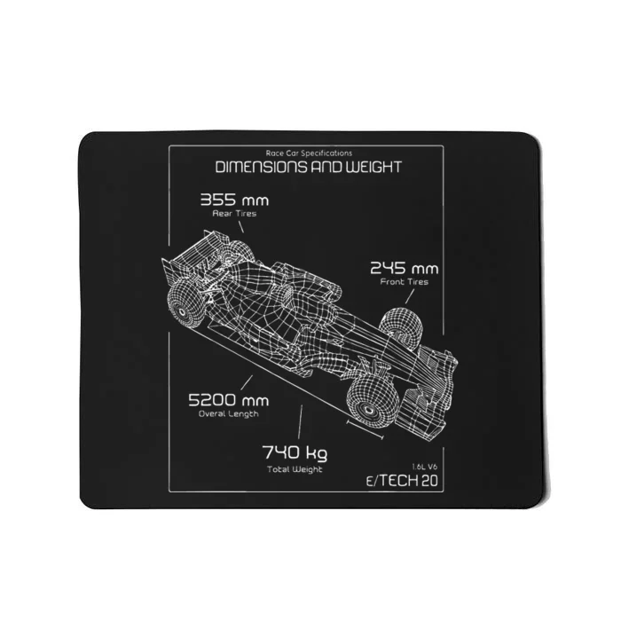 Formula Racing Car Schematic Engineer Team Fan Mousepad