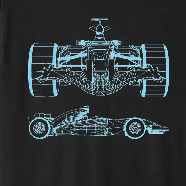 Formula Racing Car Silhouette Mechanical Engineering draw ChromaSoft Performance T-Shirt