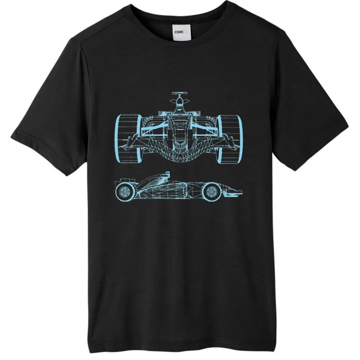 Formula Racing Car Silhouette Mechanical Engineering draw ChromaSoft Performance T-Shirt