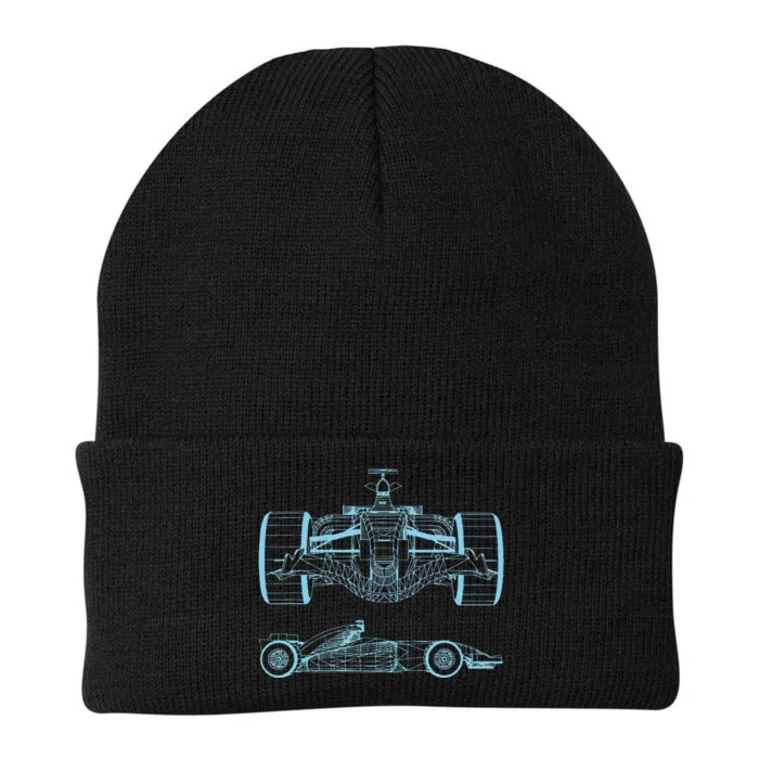 Formula Racing Car Silhouette Mechanical Engineering Draw Knit Cap Winter Beanie