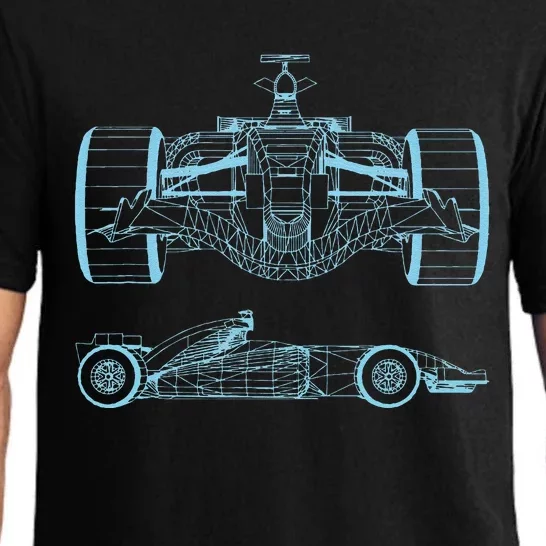 Formula Racing Car Silhouette Mechanical Engineering Draw Pajama Set