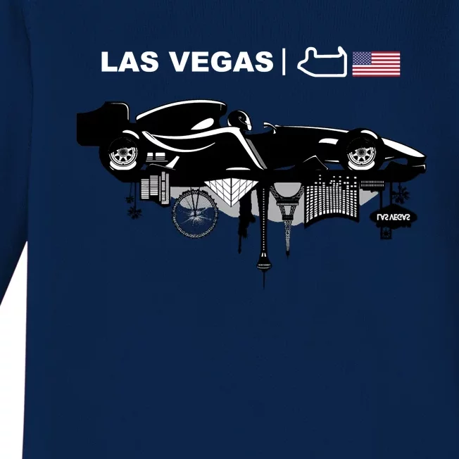 Formula Racing Car Las Vegas Circuit Usa Baby Long Sleeve Bodysuit