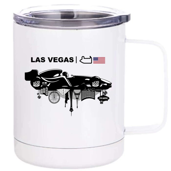 Formula Racing Car Las Vegas Circuit Usa Front & Back 12oz Stainless Steel Tumbler Cup