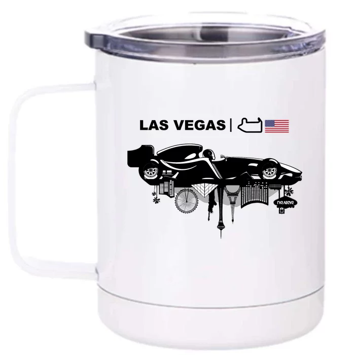 Formula Racing Car Las Vegas Circuit Usa Front & Back 12oz Stainless Steel Tumbler Cup