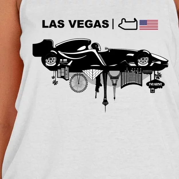 Formula Racing Car Las Vegas Circuit Usa Women's Knotted Racerback Tank