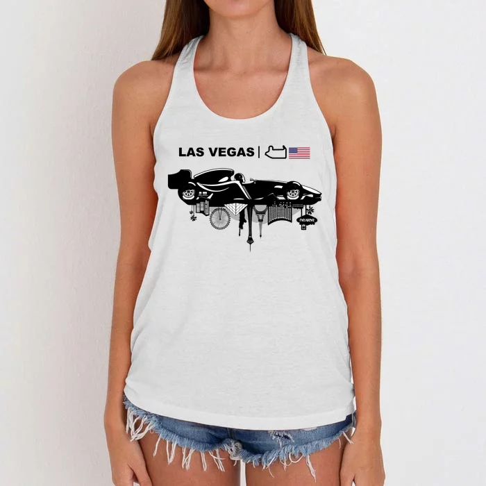 Formula Racing Car Las Vegas Circuit Usa Women's Knotted Racerback Tank