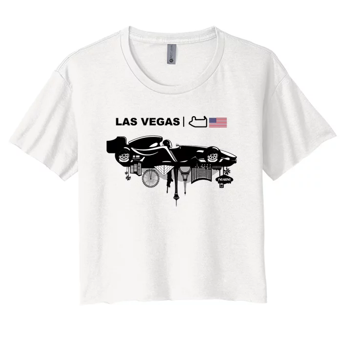 Formula Racing Car Las Vegas Circuit Usa Women's Crop Top Tee