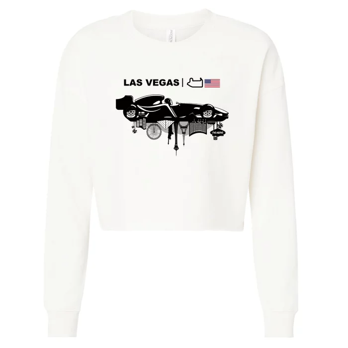 Formula Racing Car Las Vegas Circuit Usa Cropped Pullover Crew