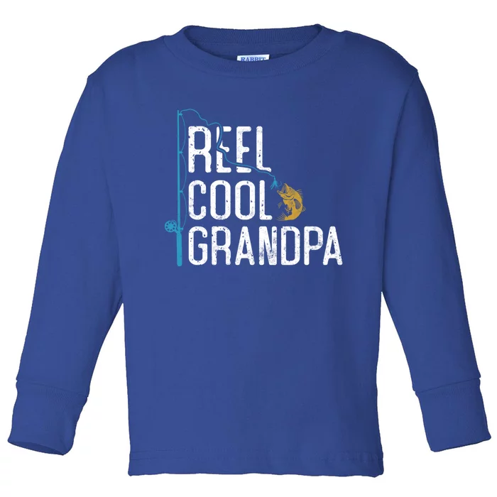 Fishing Reel Cool Grandpa Father’S Day Gift For Fisher Cute Gift Toddler Long Sleeve Shirt