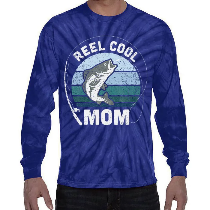 Funny Reel Cool Mom Fishing Mothers Day Tie-Dye Long Sleeve Shirt