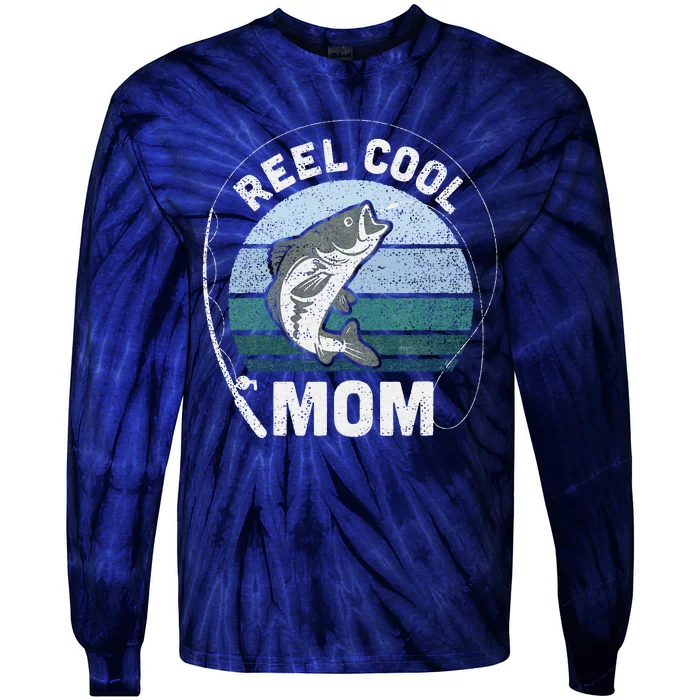 Funny Reel Cool Mom Fishing Mothers Day Tie-Dye Long Sleeve Shirt