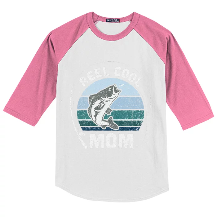 Funny Reel Cool Mom Fishing Mothers Day Kids Colorblock Raglan Jersey