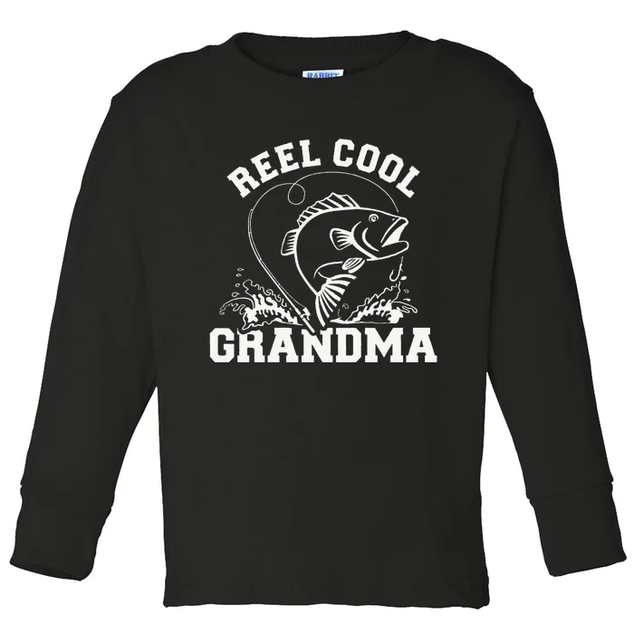 Fishing Reel Cool Grandma Toddler Long Sleeve Shirt