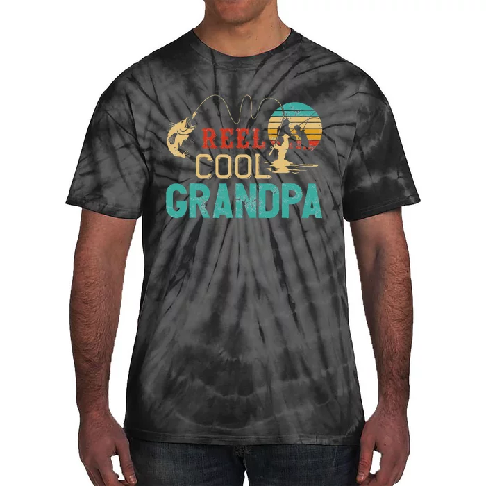 Fishing Reel Cool Grandpa Father’s Day Gift For Fisherman Tie-Dye T-Shirt