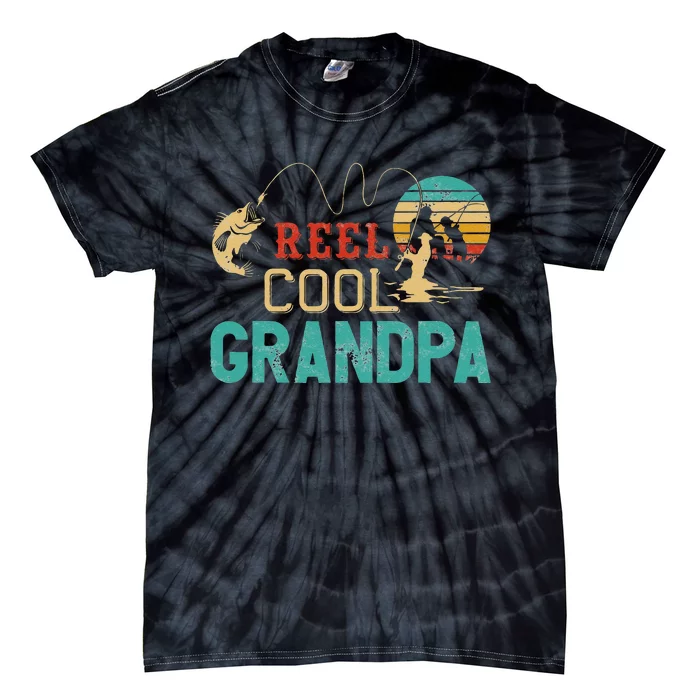 Fishing Reel Cool Grandpa Father’s Day Gift For Fisherman Tie-Dye T-Shirt