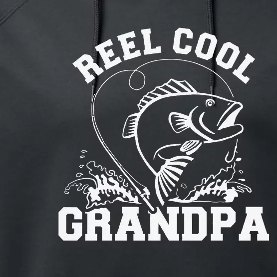 Fishing Reel Cool Grandpa Performance Fleece Hoodie