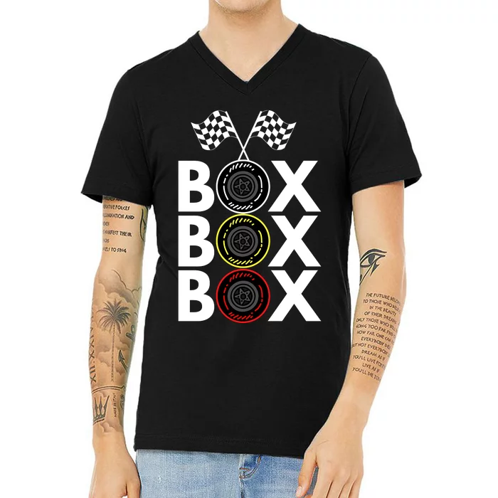 Formula Racing Car Box Box Box Radio Call To PitBox Car Race Formula Racing V-Neck T-Shirt