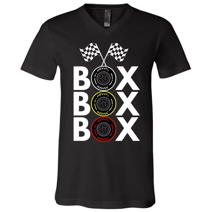 Formula Racing Car Box Box Box Radio Call To PitBox Car Race Formula Racing V-Neck T-Shirt