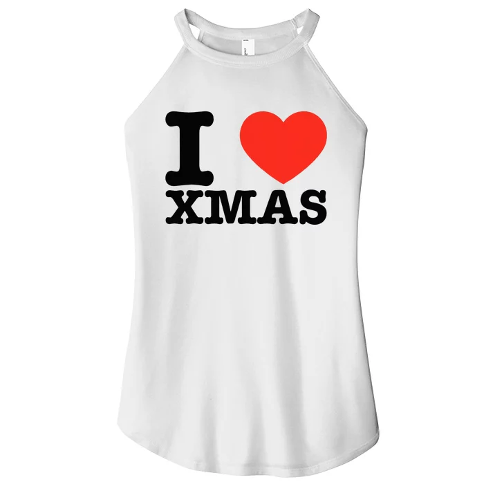 Festive Retro Christmas Celebration Women’s Perfect Tri Rocker Tank