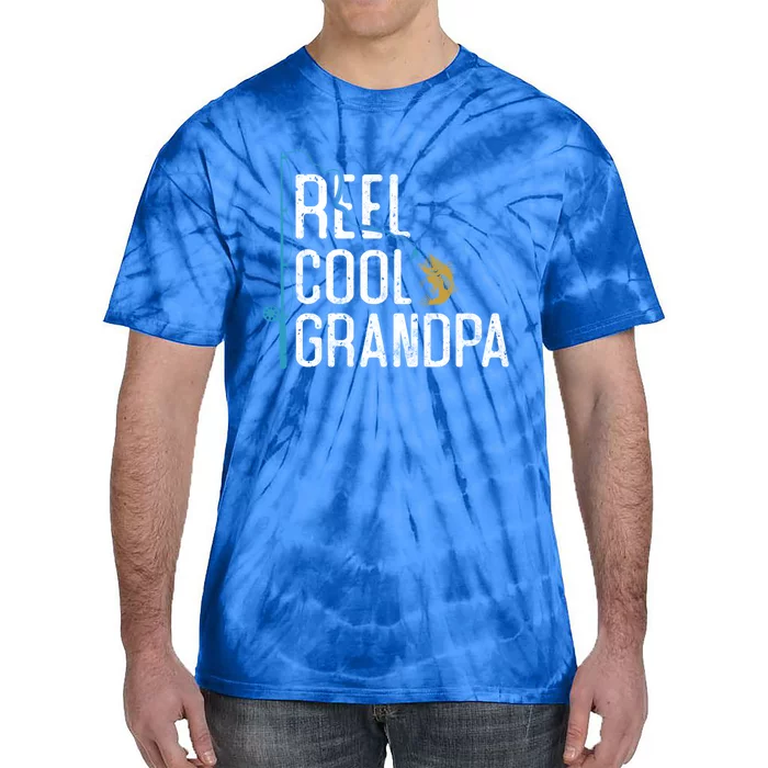 Fishing Reel Cool Grandpa Father’S Day Gift For Fisher Meaningful Gift Tie-Dye T-Shirt