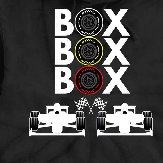 Formula Racing Car Box Box Box Formula Racing Radio Call To PitBox Car Race Tie Dye Hoodie